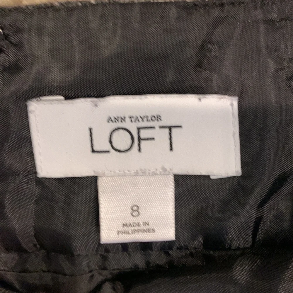 ANN Taylor aloft black and white plaid wool blend pencil skirt size 8 - Picture 3 of 8